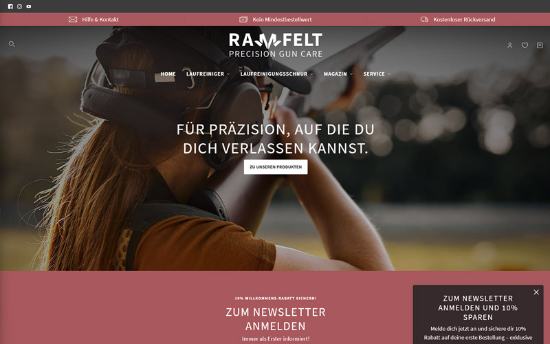 Online Shop RAMFELT - Erstellt mit Shopify